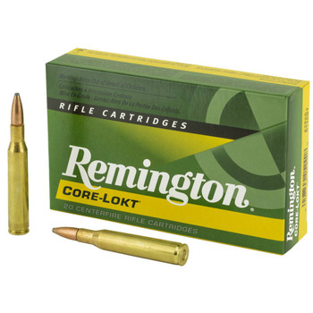 Remington Core-Lokt Hyper Velocity Centerfire Ammunition, 270 Winchester, Pointed Soft Point Core Lokt, 130 Grain - 20 Cartridge Box ( 20 / 1 )