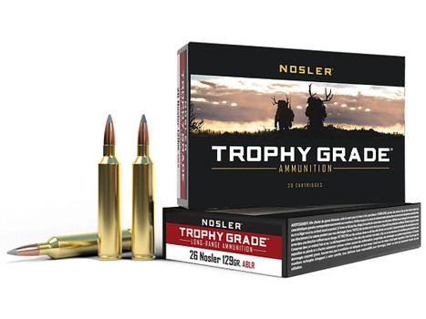 Nosler 60110 Trophy Grade Long-Range 26Nosler 129gr Nosler Spitzer AccuBond Long Range 20 Per Box/10 Case