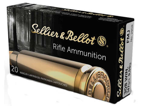 Sellier & Bellot SB308A Rifle 308Win 147gr Full Metal Jacket 20 Per Box/25 Case