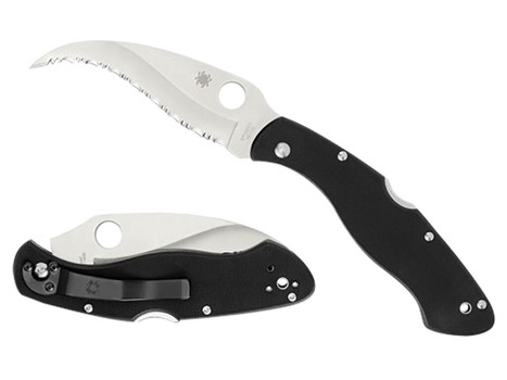 Spyderco C12GS Civilian CLIPIT 4.09" Folding Serrated Satin VG-10 SS Blade/ Black Textured G10 Handle Includes Pocket Clip
