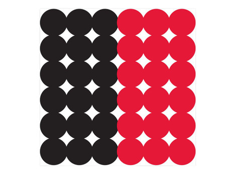 Birchwood Casey 34118 Dirty Bird Repair Pasters Black/Red Adhesive Paper 1" 12 PK