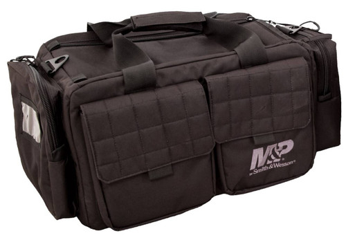 MP Accessories 110023 Officer Tactical Range Bag made of Nylon with Black Finish Accessory Pocket Padded Ammo Bag Carry Strap  Single Handgun Case 18 W x 10 H x 10 D Interior Dimensions UPC: 661120000228