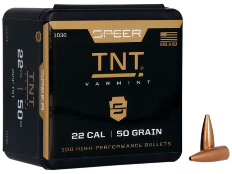Speer 1030 TNT 22Cal 50gr Jacketed Hollow Point 100 Per Box/5 Case
