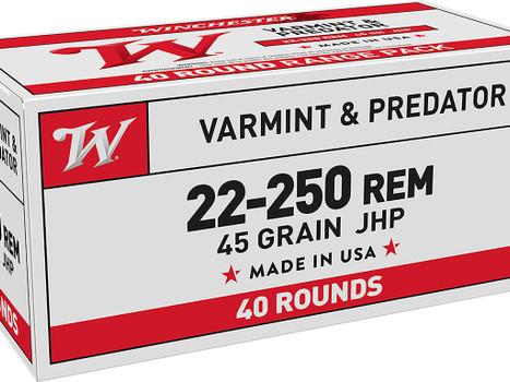 Winchester Ammo USA222502 USA 22-250Rem 45gr Jacketed Hollow Point 40 Per Box/10 Case