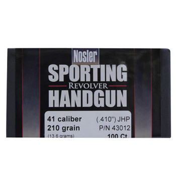 NOSLER SPORTING HANDGUN BULLETS 41 CALIBER 210GR JHP 100/BX UPC: 054041430128
