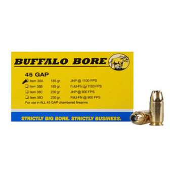 BBA 38A20 45GAP 185 JHP 2012 UPC: 651815038018