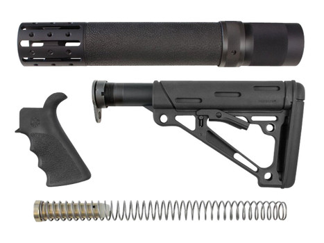 Hogue 15078 OverMolded Stock Kit Black Synthetic for AR-15, M16 Includes Rifle Length Forend & Finger Groove Grip