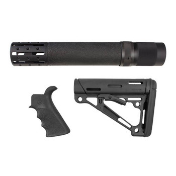 Hogue 15078 OverMolded Stock Kit Black Synthetic for AR15 M16 Includes Rifle Length Forend  Finger Groove Grip UPC: 743108150788