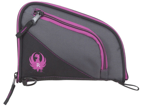 Ruger 27409 Tucson Women's Handgun Case Black/Gray Orchid Accents Lockable Zippers 8