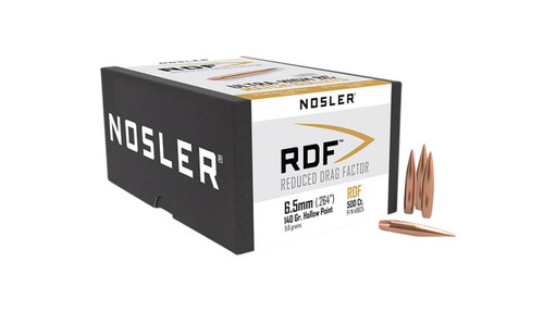 Nosler 49825 RDF Match 6.5 Creedmoor .264 140 gr Hollow Point Boat Tail 500 Per Box UPC: 054041498258