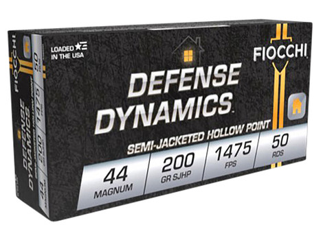 Fiocchi 44B500 Defense Dynamics 44RemMag 200gr Semi Jacketed Hollow Point 50 Per Box/10 Case