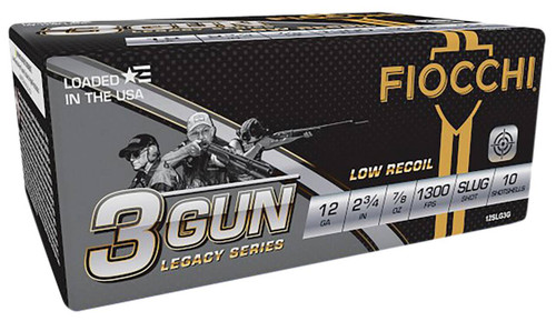Fiocchi 3 Gun Match 12 Gauge Shotshell Ammunition, 2 3/4 in, 1300 fps, 2/3 oz, Slug - 10 Cartridge Box ( 10 / 1 )