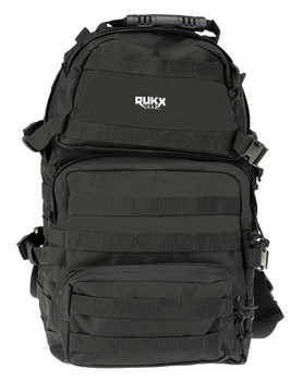 Rukx Gear ATICT3DB Tactical 3 Day Water Resistant Black 600D Polyester with Molle Webbing Hook  Loop Panel 4 Storage Areas 16 x 10 x 10 UPC: 813393017858