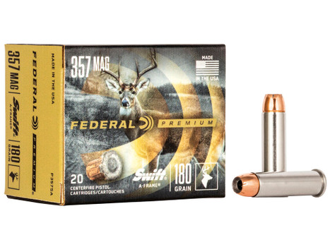 Federal P357SA Premium 357Mag 180gr Swift A Frame 20 Per Box/10 Case