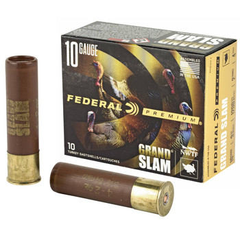 Federal Grand Slam 10 Gauge Shotshell Ammunition, 3 1/2 Inch, 1200 FPS, 2/3 Ounce, #4 Shot - 10 Cartridge Box ( 10 / 1 )
