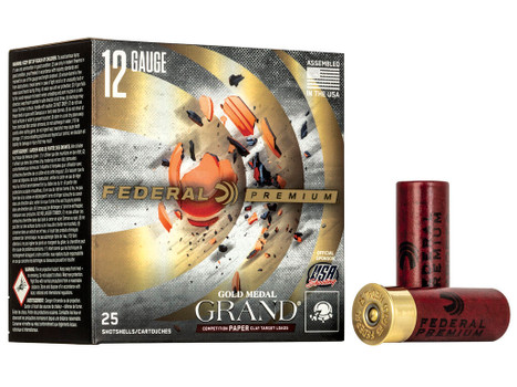 Federal GMT1178 Premium Gold Medal Paper 12Gauge 2.75" 1 1/8oz 8Shot 25 Per Box/10 Case