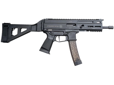 Grand Power 850003223056 SP9A1 Stribog 9mm Luger 30+1 8" Black Threaded Barrel M-LOK Handguard Black Aluminum Picatinny Rail Receiver SB Tactical Brace, Black Polymer Grip, Thread Protector