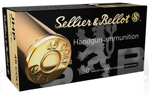 Sellier & Bellot Handgun Subsonic Centerfire Ammunition, 45 Colt, Jacketed Hollow Point, 230 Grain - 50 Cartridge Box ( 50 / 1 )