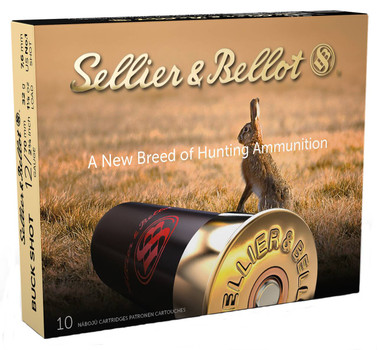 Sellier & Bellot Buckshot 12 Gauge Shotshell Ammunition, 2 3/4 Inch, 1214 FPS, 12 Pellet, #1 Buck - 10 Cartridge Box ( 10 / 1 )