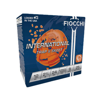 Fiocchi Exacta Target International Trap & Skeet 12 Gauge Shotshell Ammunition, 2 3/4 Inch, 1350 FPS, 2/3 Ounce, #9 Shot - 25 Cartridge Box ( 25 / 1 )