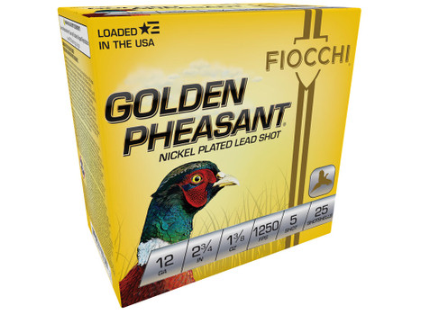 Fiocchi 12GP5 Golden Pheasant Extrema 12Gauge 2.75" 1 3/8oz 5Shot 25 Per Box/10 Case