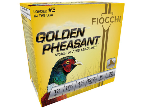 Fiocchi 12GP6 Golden Pheasant Extrema 12Gauge 2.75" 1 3/8oz 6Shot 25 Per Box/10 Case