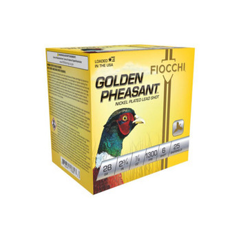 Fiocchi Golden Pheasant 28 Gauge Shotshell Ammunition, 2 3/4 Inch, 1300 FPS, 2/3 Ounce, #6 Shot - 25 Cartridge Box ( 25 / 1 )