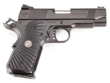 Wilson Combat CQBECP9 CQB Elite Compact Frame 9mm Luger 10+1/9+1 4" Stainless Match Grade Barrel, Black Serrated Carbon Steel Slide, Black Carbon Steel Frame w/Beavertail, Black G10 Starburst Grip