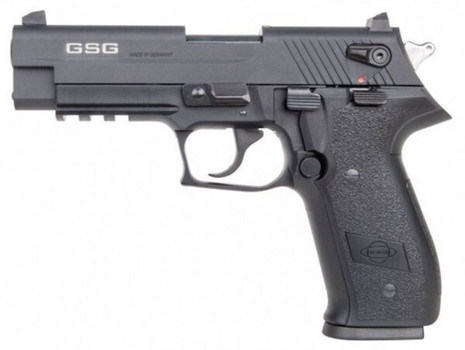 GSG GERG2210FF FireFly  22 LR 101 4 All Black Steel Barrel Serrated Slide Black Zinc Alloy wAccessory Rail Frame Black Polymer Grip UPC: 813393019425