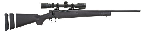 Mossberg 27853 Patriot Super Bantam 7mm08 Rem Caliber with 51 Capacity 20 Fluted Barrel Matte Blued Metal Finish  Black Synthetic Stock Right Hand Youth Includes 39x40mm Scope UPC: 015813278539