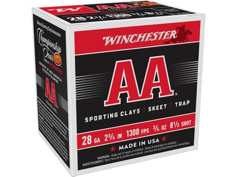 Winchester Ammo AASC2885 AA Super Sport Sporting Clay 28Gauge 2.75" 3/4oz 8.5Shot 25 Per Box/10 Case