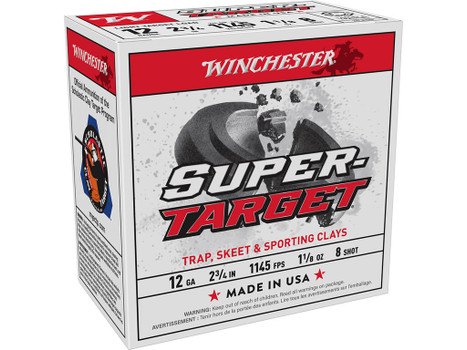 Winchester Ammo TRGT128 Super-Target Light Target 12Gauge 2.75" 1 1/8oz 8Shot 25 Per Box/10 Case