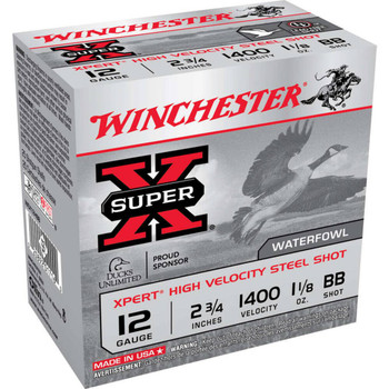 Winchester Super-X 12 Gauge Shotshell Ammunition, 2 3/4 Inch, 1400 FPS, 1 1/8 Ounce, BB Shot - 25 Cartridge Box ( 25 / 1 )