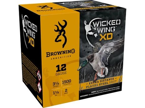 Browning Ammo B193411242 Wicked Wing XD 12Gauge 3.50" 1 1/2oz 2Shot 25 Per Box/10 Case
