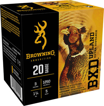 Browning Extra Distance Upland 20 Gauge Shotshell Ammunition, 3 Inch, 1250 FPS, 1 1/4 Ounce, #5 Shot - 25 Cartridge Box ( 25 / 1 )