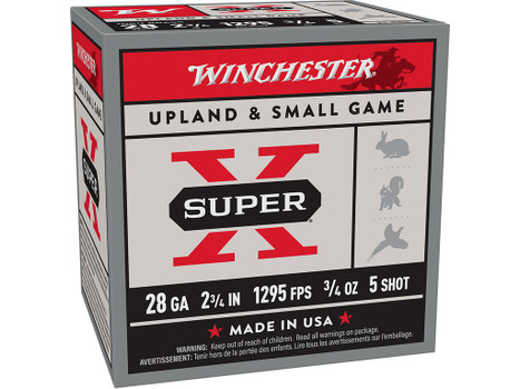 Winchester Ammo X285 Super X Heavy Game Load High Brass 28Gauge 2.75" 3/4oz 5Shot 25 Per Box/10 Case