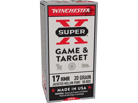 Winchester Ammo X17HMR1 Super X 17HMR 20gr Hornady XTP Hollow Point 50 Per Box/20 Case