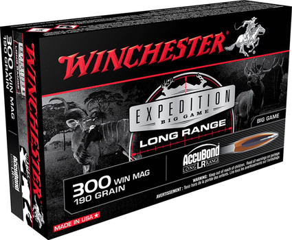 Winchester Expedition Hyper Velocity Centerfire Ammunition, 300 Winchester, Nosler AccuBond Long-Range, 190 Grain - 20 Cartridge Box ( 20 / 1 )