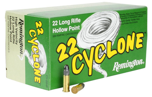 Remington Cyclone High Velocity Rimfire Ammunition, 22 LR, Lead Hollow Point, 36 Grain