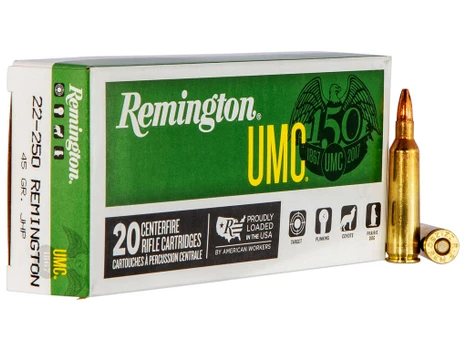Remington Ammunition 23750 UMC 22-250Rem 45gr Jacketed Hollow Point 20 Per Box/10 Case
