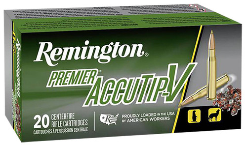 Remington Premier AccuTip-V Hyper Velocity Centerfire Ammunition, 223 Remington, AccuTip-V, 55 Grain - 20 Cartridge Box ( 20 / 1 )