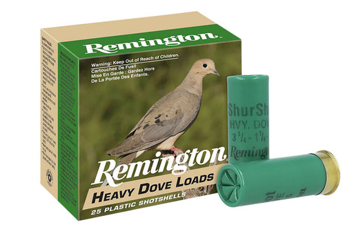 Remington Heavy Dove Load 12 Gauge Shotshell Ammunition, 2 3/4 Inch, 1255 FPS, 1 1/8 Ounce, #8 Shot - 25 Cartridge Box ( 25 / 1 )