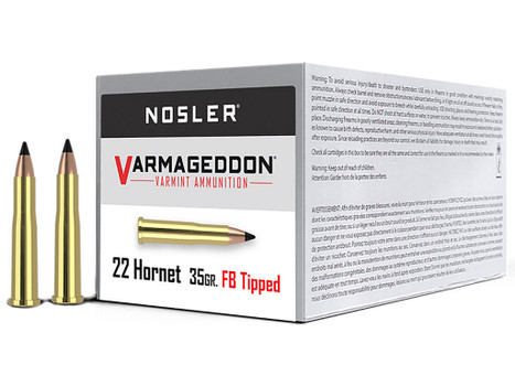 Nosler 41132 Varmageddon 22Hornet 35gr Flat Base Tipped 50 Per Box