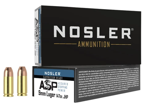 Nosler 51325 Assured Stopping Power Handgun 9mmLuger 147gr Jacketed Hollow Point 50 Per Box/10 Case