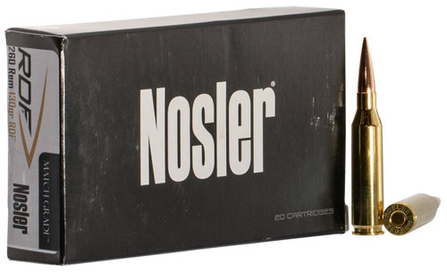 Nosler Match Grade Hyper Velocity Centerfire Ammunition, 260 Remington, RDF Hollow Point Boat Tail, 130 Grain - 20 Cartridge Box ( 20 / 1 )