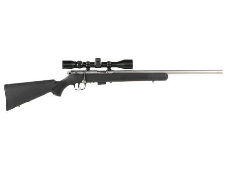 Savage Arms 95200 93 FVSS XP Full Size 22 WMR 5+1 21" Matte Stainless Heavy Barrel, Matte Drilled & Tapped Stainless Steel Receiver, Matte Black Fixed Synthetic Stock, 3-9x40mm Duplex, Right Hand