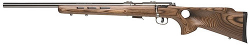 Savage Arms 96210 93R17 BTVLSS 17 HMR Caliber with 51 Capacity 21 Barrel Satin Stainless Metal Finish  Fixed Thumbhole Natural Brown Stock Left Hand Full Size UPC: 062654962103