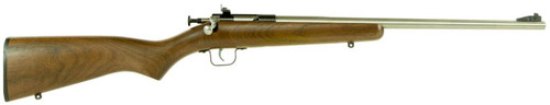 Crickett KSA3238 Youth  22 LR 1rd 16.12 Stainless Steel Barrel Fixed FrontAdjustable Rear Peep Sights Walnut Stock w11.5 LOP Rebounding Firing Pin Safety UPC: 611613032380