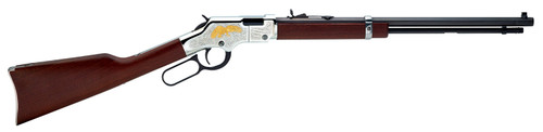 Henry H004GE Golden Eagle Silver 22 Short 22 Long or 22 LR Caliber with 16 LR21 Short Capacity 20 Blued Barrel NickelPlated Metal Finish  American Walnut Stock Right Hand Full Size UPC: 619835016331