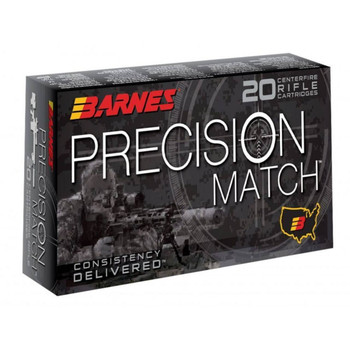 Barnes Precision Match Hyper Velocity Centerfire Ammunition, 5.56 x 45mm NATO, Open Tip Match Boat Tail, 85 Grain - 20 Cartridge Box ( 20 / 1 )